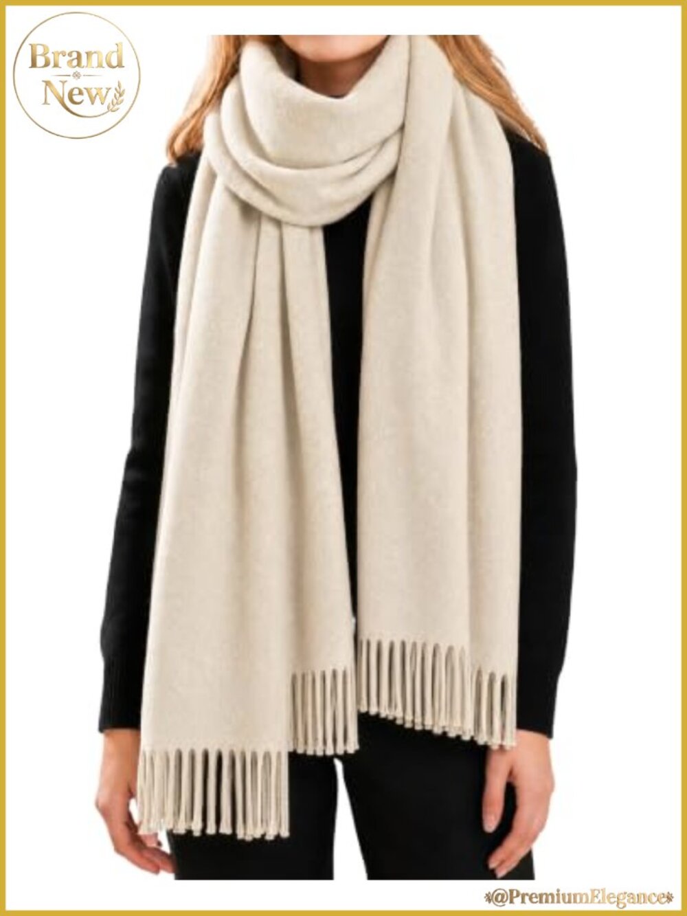 Pashmina Shawl Wrap for Women Evening Dress Soft Large Fringe Scarf